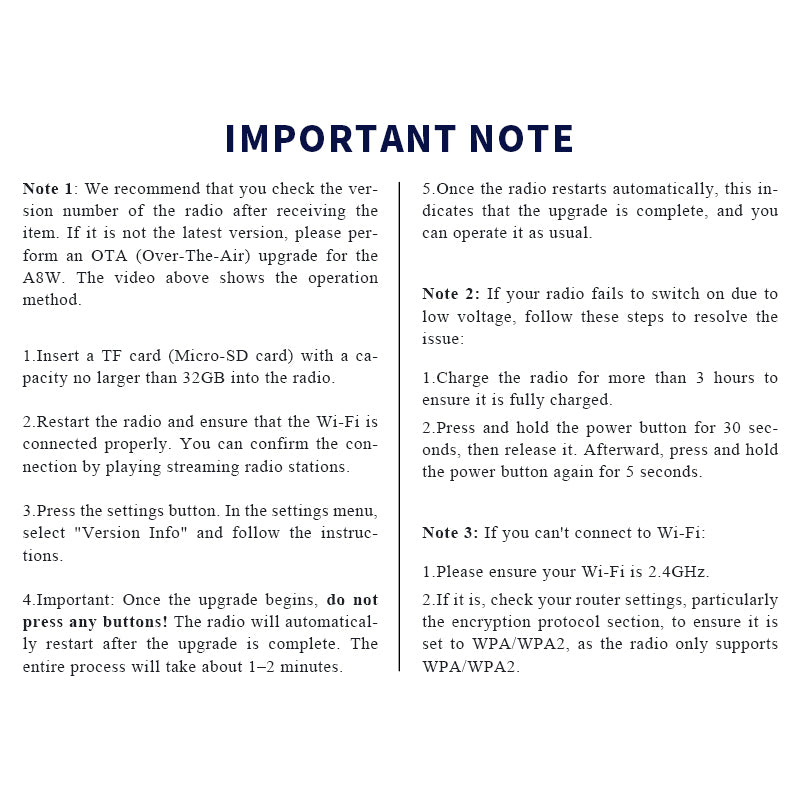 CHOYONG A8W Portable Smart Internet Radio