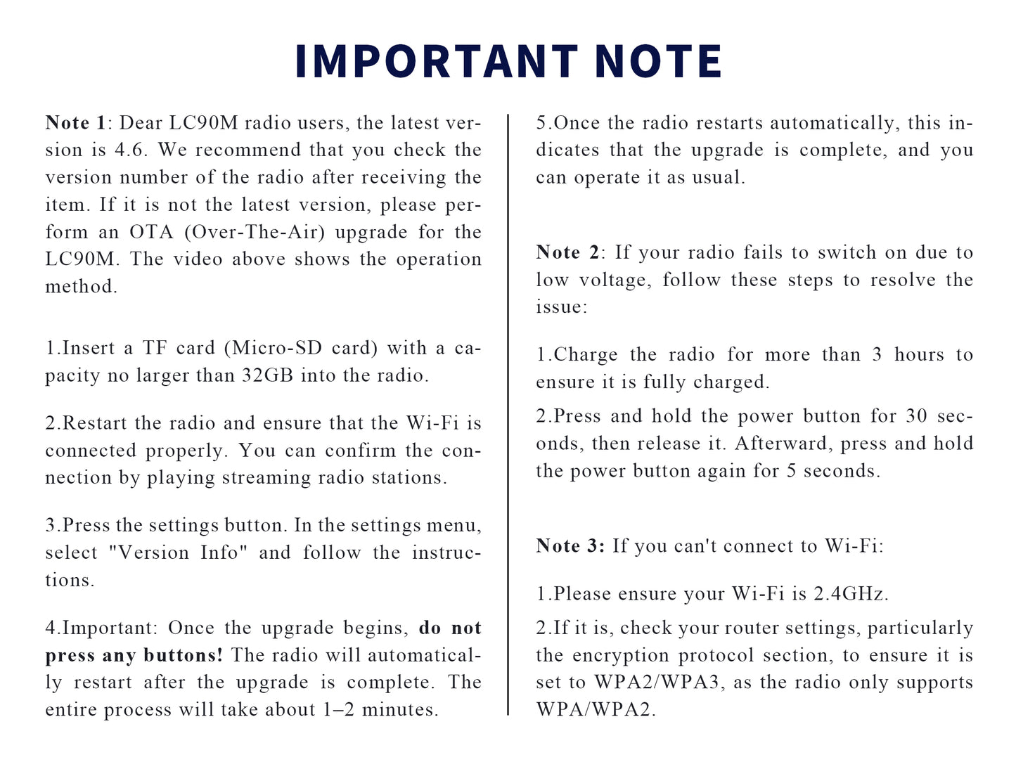 CHOYONG LC90 Mini Multi-Band Smart Internet Radio