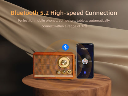 CHOYONG R1 Walnut Solid Wood Bluetooth Speaker