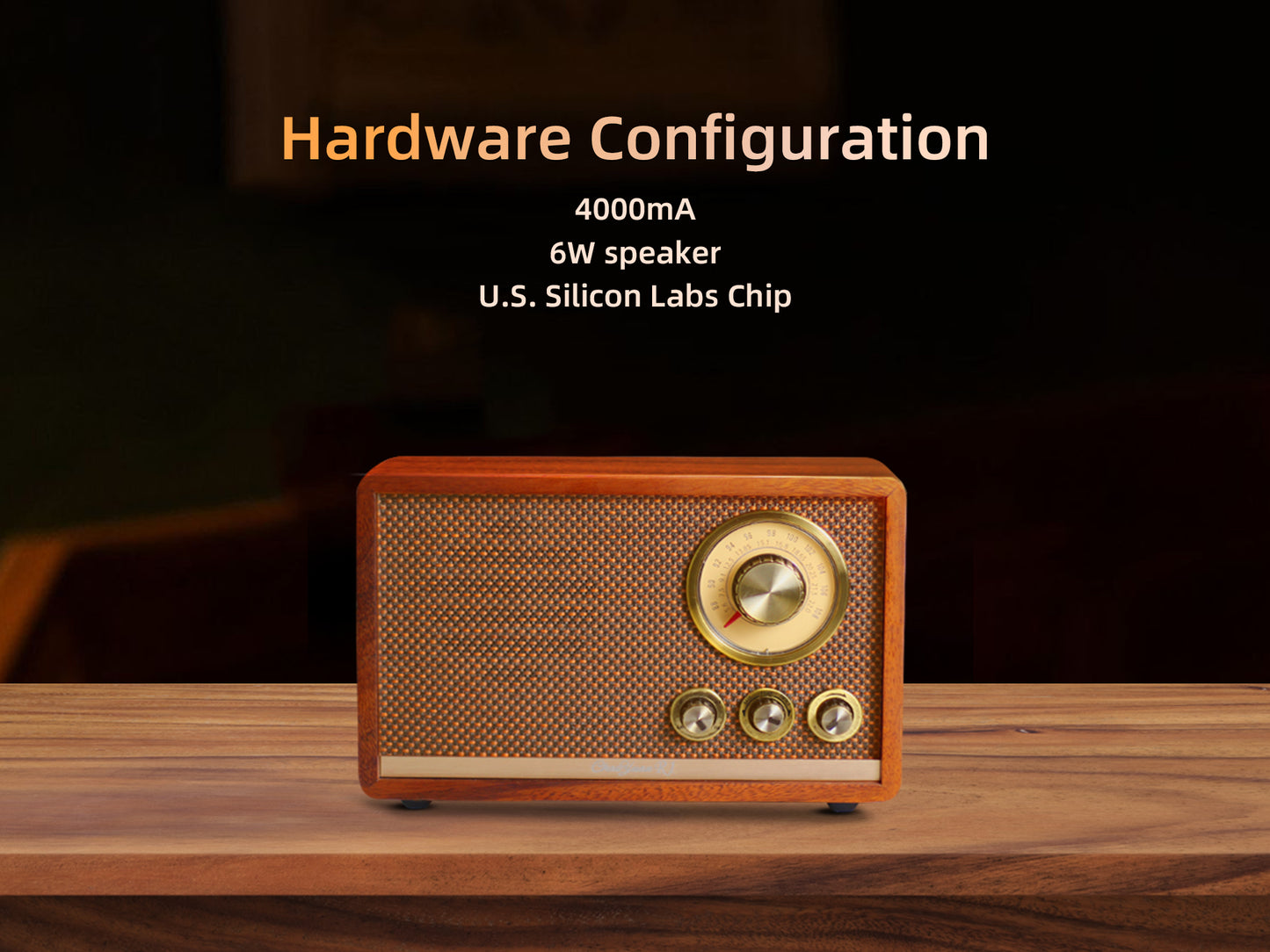 CHOYONG R1 Walnut Solid Wood Bluetooth Speaker