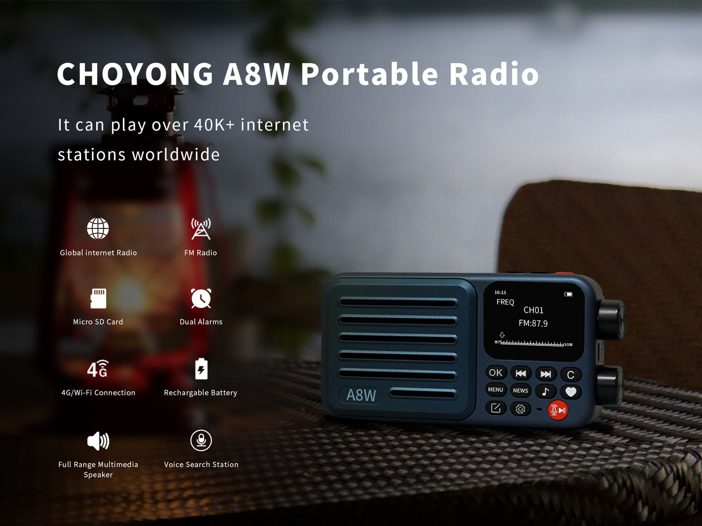 CHOYONG A8W Portable Smart Internet Radio