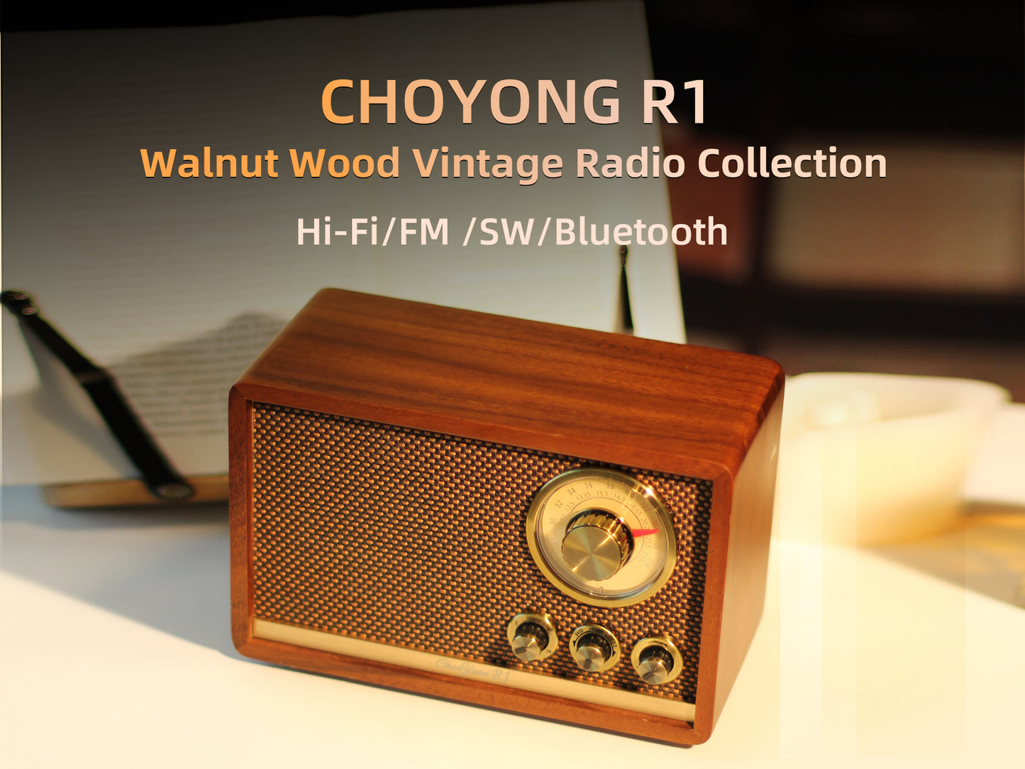 CHOYONG R1 Walnut Solid Wood Bluetooth Speaker