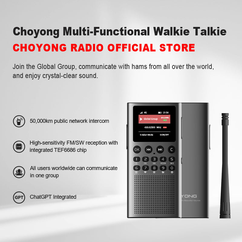 CHOYONG WT2 Multi-Functional Walkie Talkie
