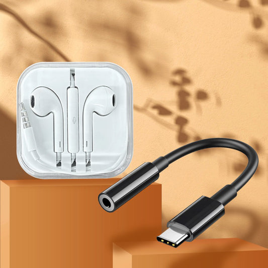 SET: USB-C to 3.5mm Cable+3.5mm Headphones