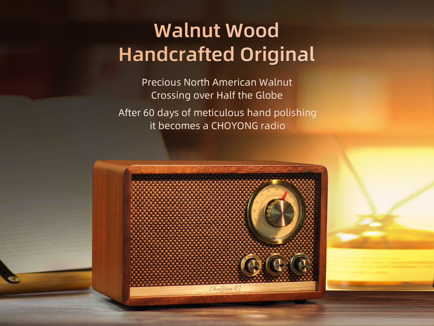 CHOYONG R1 Walnut Solid Wood Bluetooth Speaker