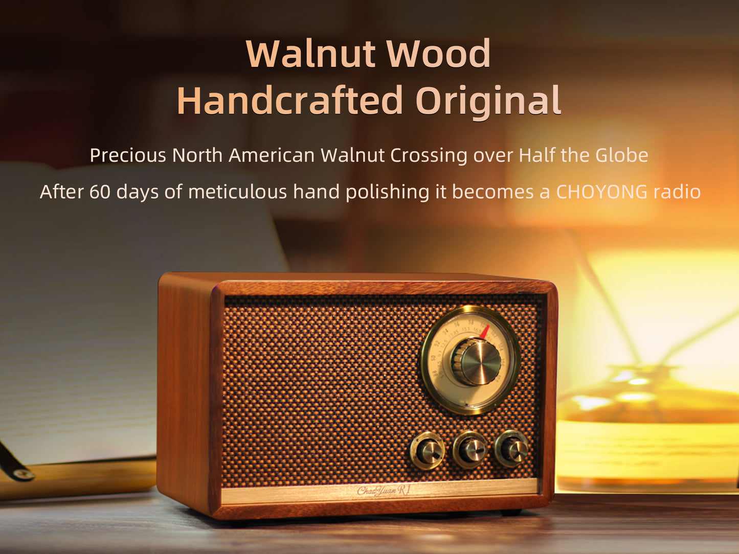 CHOYONG R1 Walnut Solid Wood Bluetooth Speaker