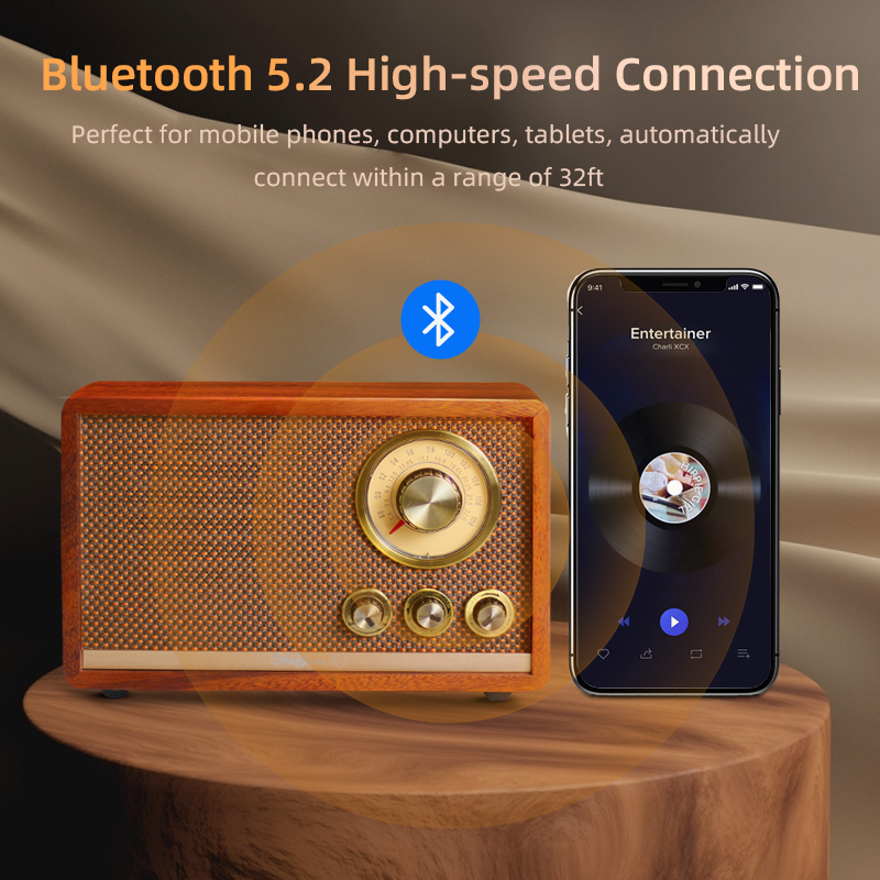 CHOYONG R1 Walnut Solid Wood Bluetooth Speaker