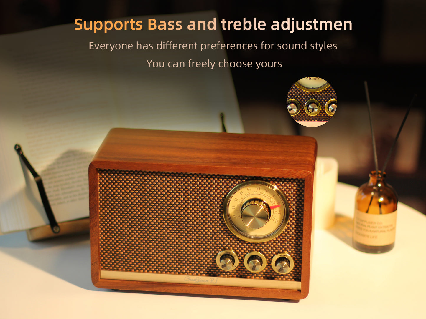 CHOYONG R1 Walnut Solid Wood Bluetooth Speaker