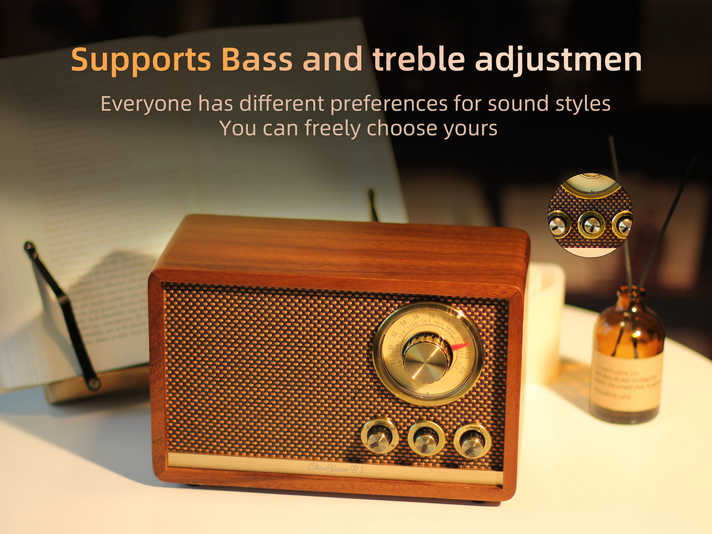 CHOYONG R1 Walnut Solid Wood Bluetooth Speaker