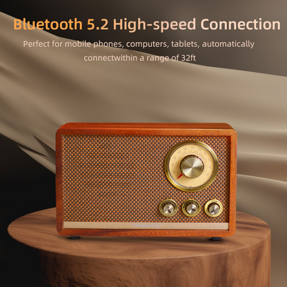 CHOYONG R1 Walnut Solid Wood Bluetooth Speaker