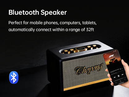 CHOYONG Maestro C2 WiFi Speaker Wireless Bluetooth Smart Speaker,Three-Way Speaker System,Internet Radio Global Station,Record Player Compatible with RCA Input