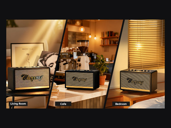 CHOYONG Maestro C2 WiFi Speaker Wireless Bluetooth Smart Speaker,Three-Way Speaker System,Internet Radio Global Station,Record Player Compatible with RCA Input