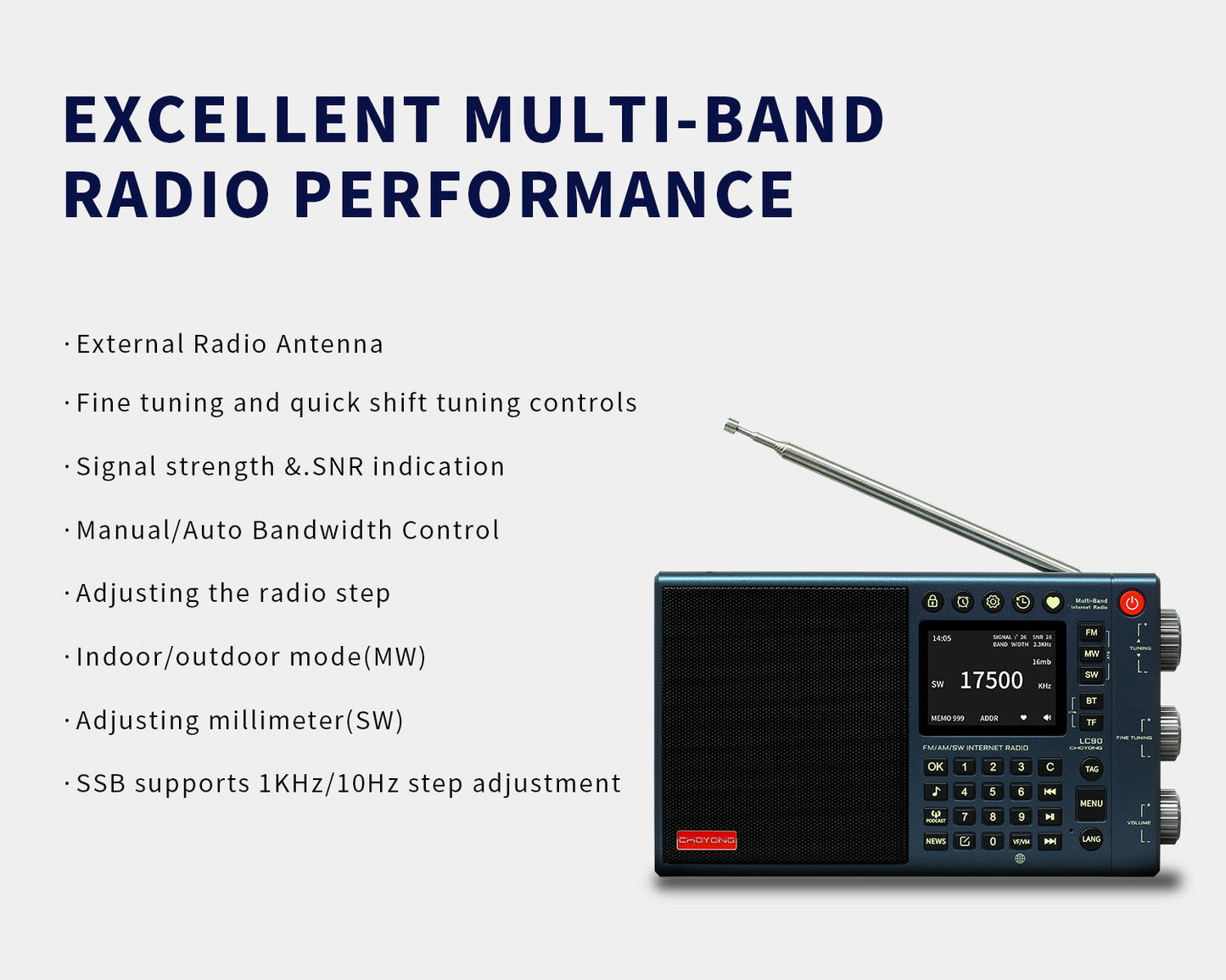 ChoYong LC90 Multi-Band Smart Internet Radio（Global version）