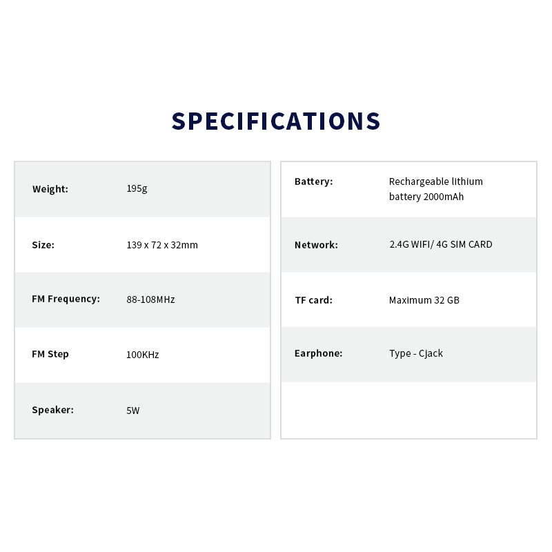 CHOYONG A8W Portable Smart Internet Radio