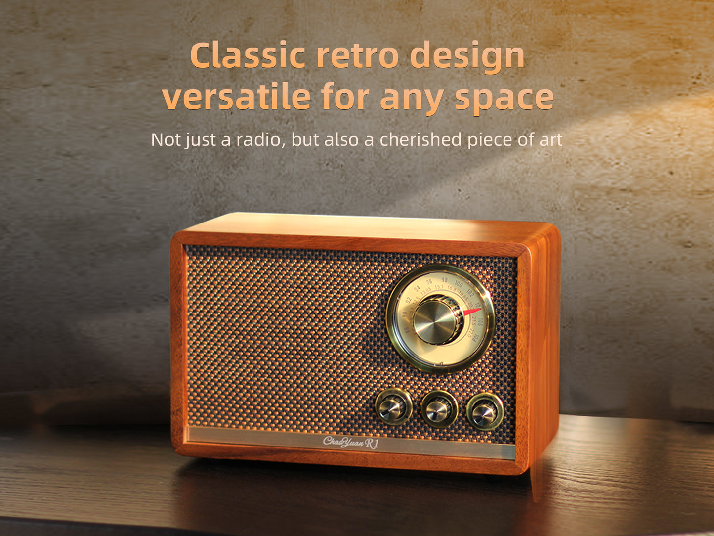 CHOYONG R1 Walnut Solid Wood Bluetooth Speaker