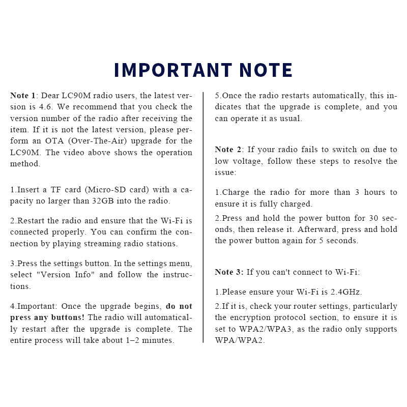 CHOYONG LC90 Mini Multi-Band Smart Internet Radio