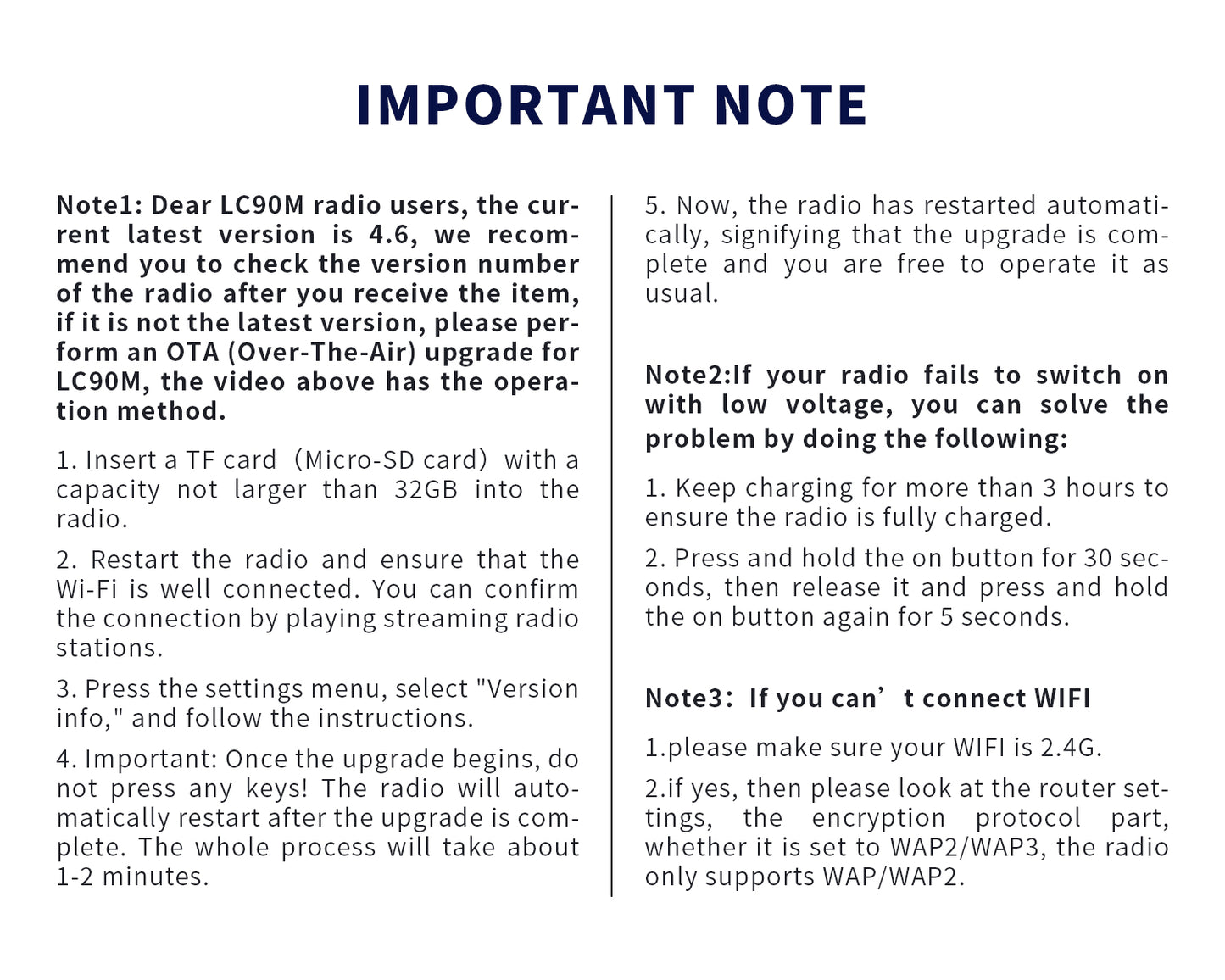 ChoYong LC90 mini / LC90M Multi-Band Smart Internet Radio