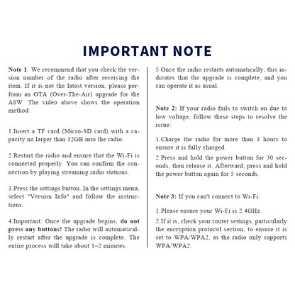 CHOYONG A8W Portable Smart Internet Radio