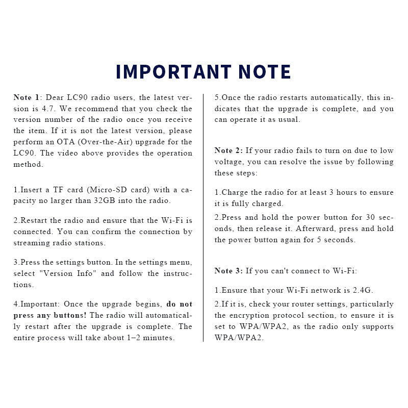 CHOYONG LC90 Multi-Band Smart Internet Radio