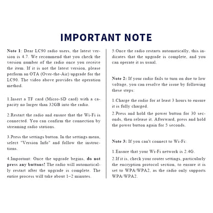 CHOYONG LC90 Multi-Band Smart Internet Radio