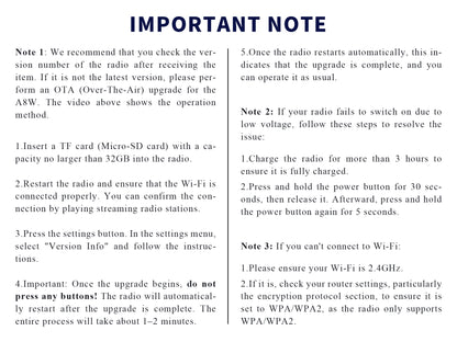 CHOYONG A8W Portable Smart Internet Radio