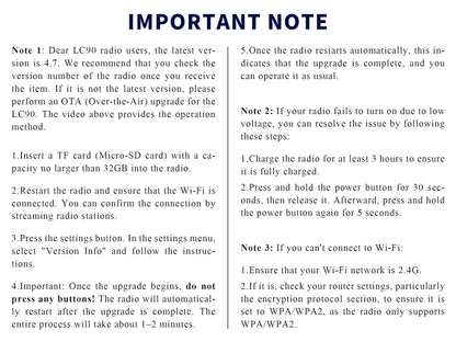 CHOYONG LC90 Multi-Band Smart Internet Radio
