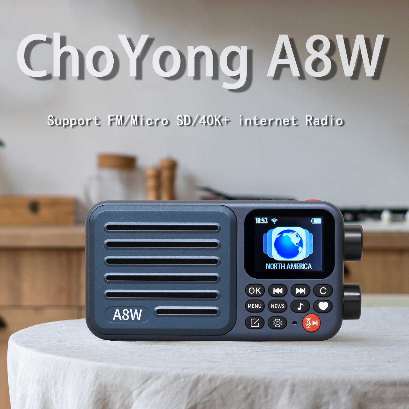 ChoYongA8WSupportFM/MicroSD/40K+internetRadio