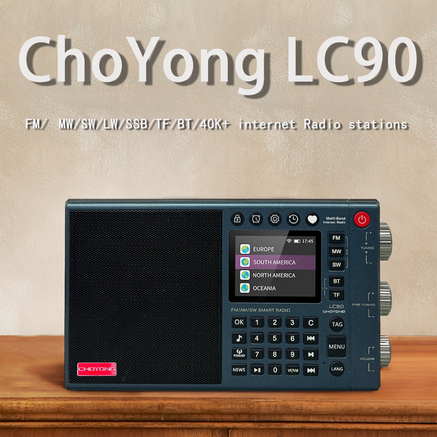 ChoYong LC90 Multi-Band Smart Internet Radio（Global version）